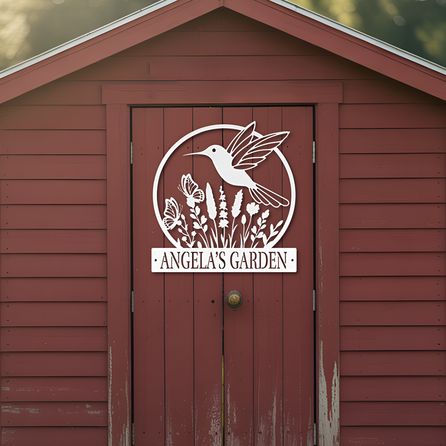 Hummingbird Garden Metal Sign