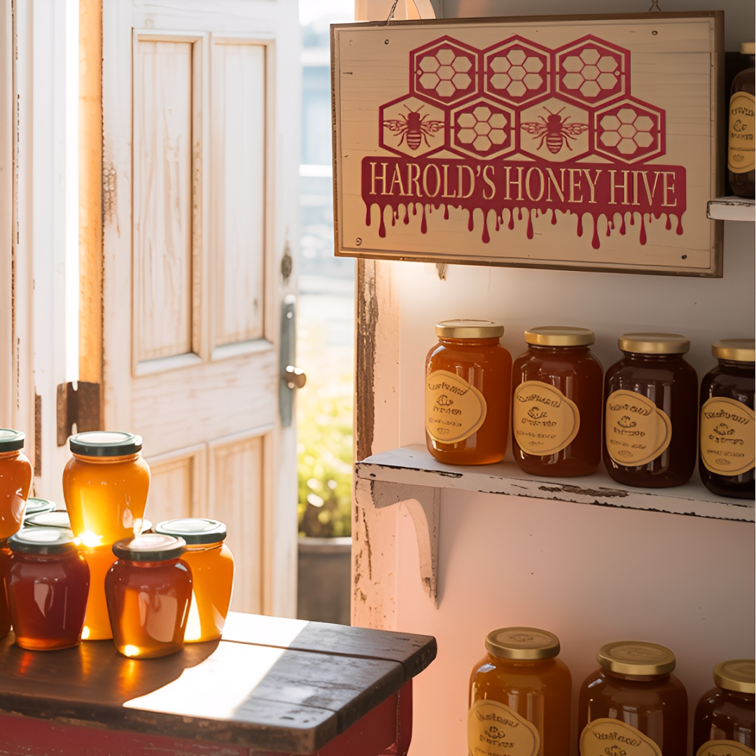 Honeycomb Metal Sign