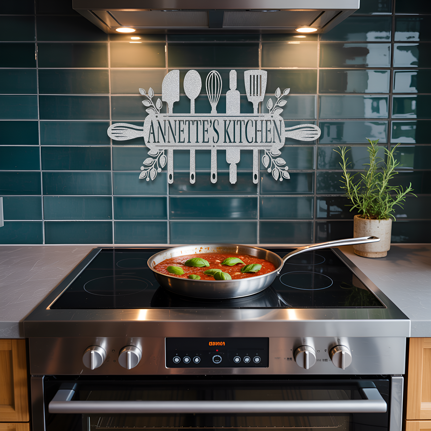 Kitchen Utensils Metal Sign