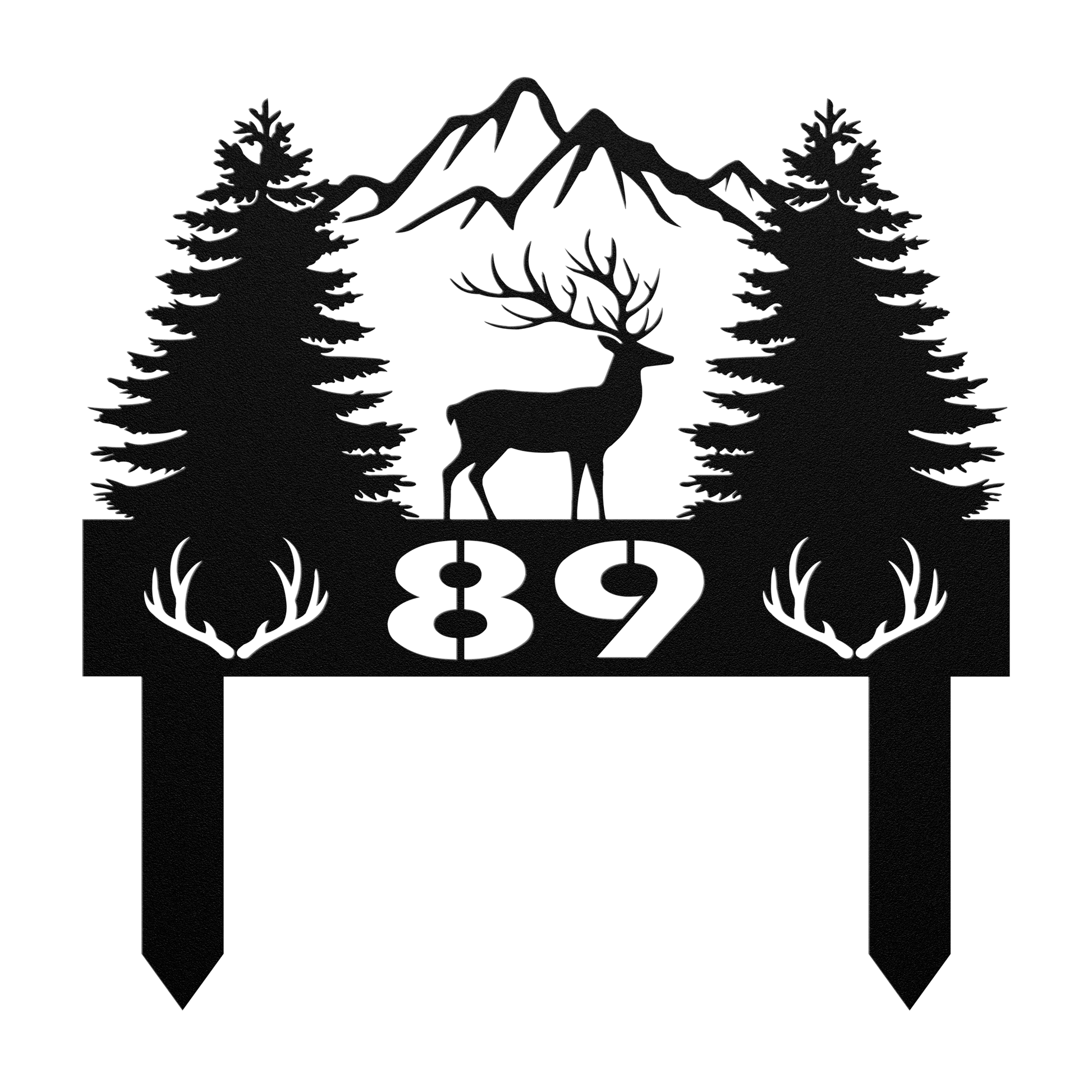 Deer_With_Mountain_And_Pines_Metal_Sign_Black_Transparent_Mockup.png