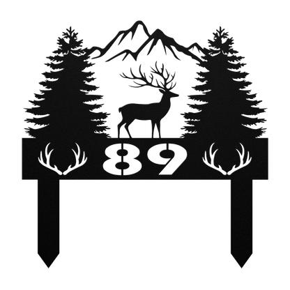 Deer_With_Mountain_And_Pines_Metal_Sign_Black_Transparent_Mockup.png