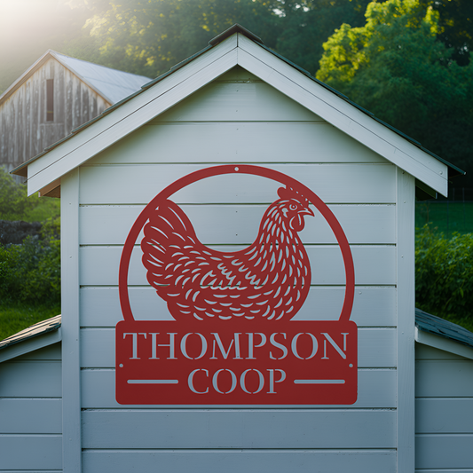 Hen Chicken Coop Metal Sign