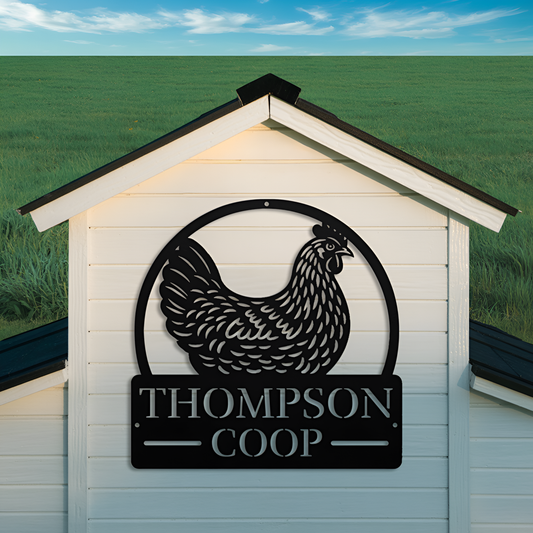 Hen Chicken Coop Metal Sign