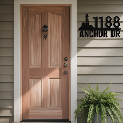 Lighthouse Address Metal Sign