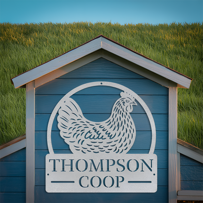 Hen Chicken Coop Metal Sign