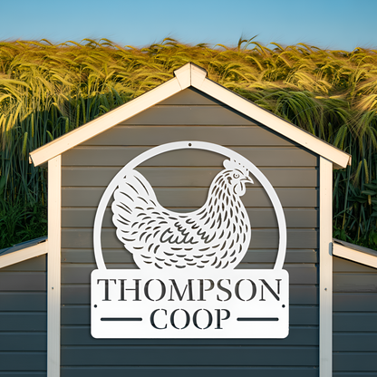 Hen Chicken Coop Metal Sign