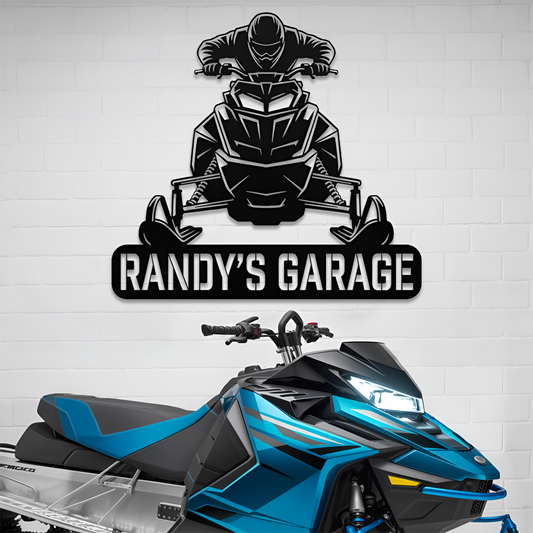 Snowmobile Metal Sign