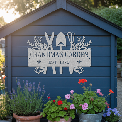 Garden Tools Metal Sign
