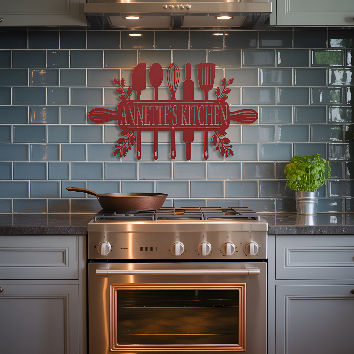 Kitchen Utensils Metal Sign