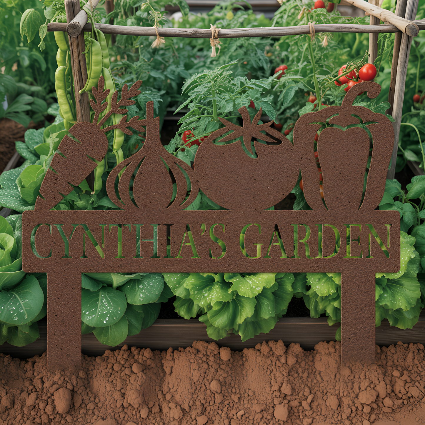 Veggie Garden Metal Sign