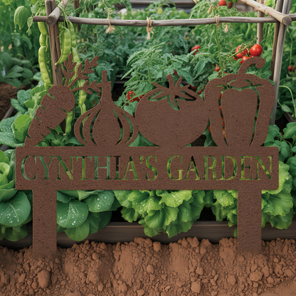 Veggie Garden Metal Sign