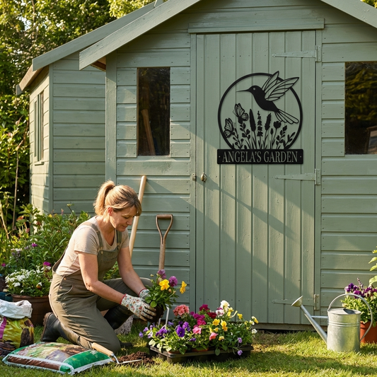 Hummingbird Metal Sign