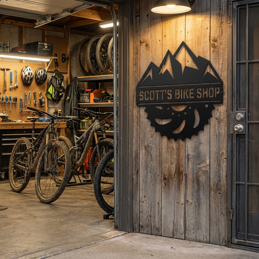 Mountain Biking Metal Sign