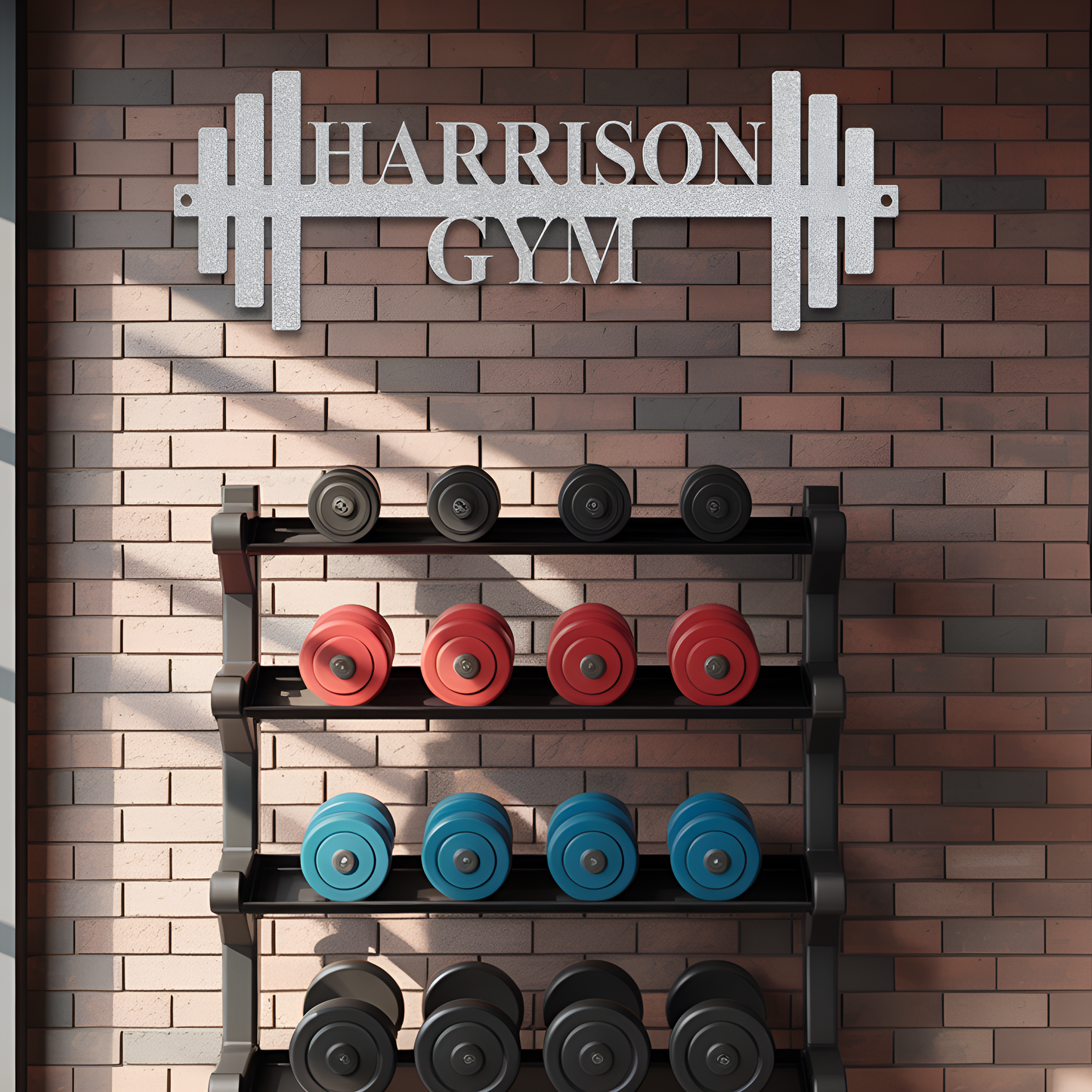Barbell Metal Sign