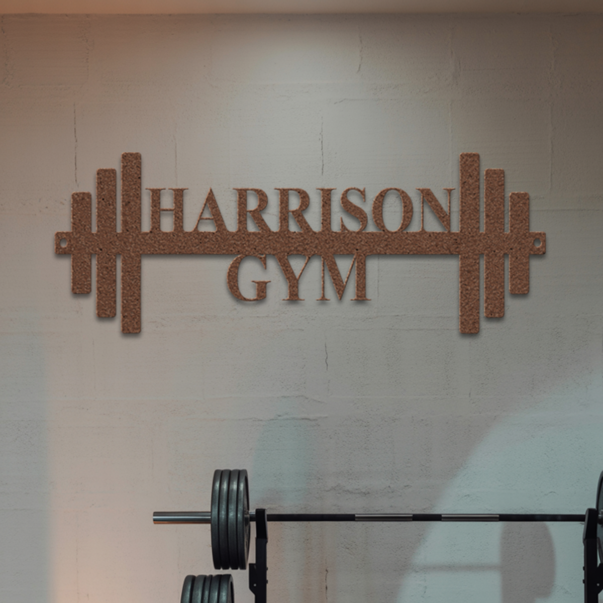 Barbell Metal Sign
