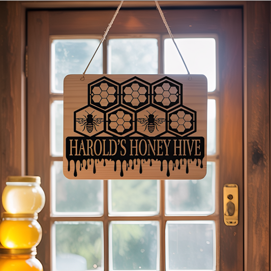 Honeycomb Metal Sign
