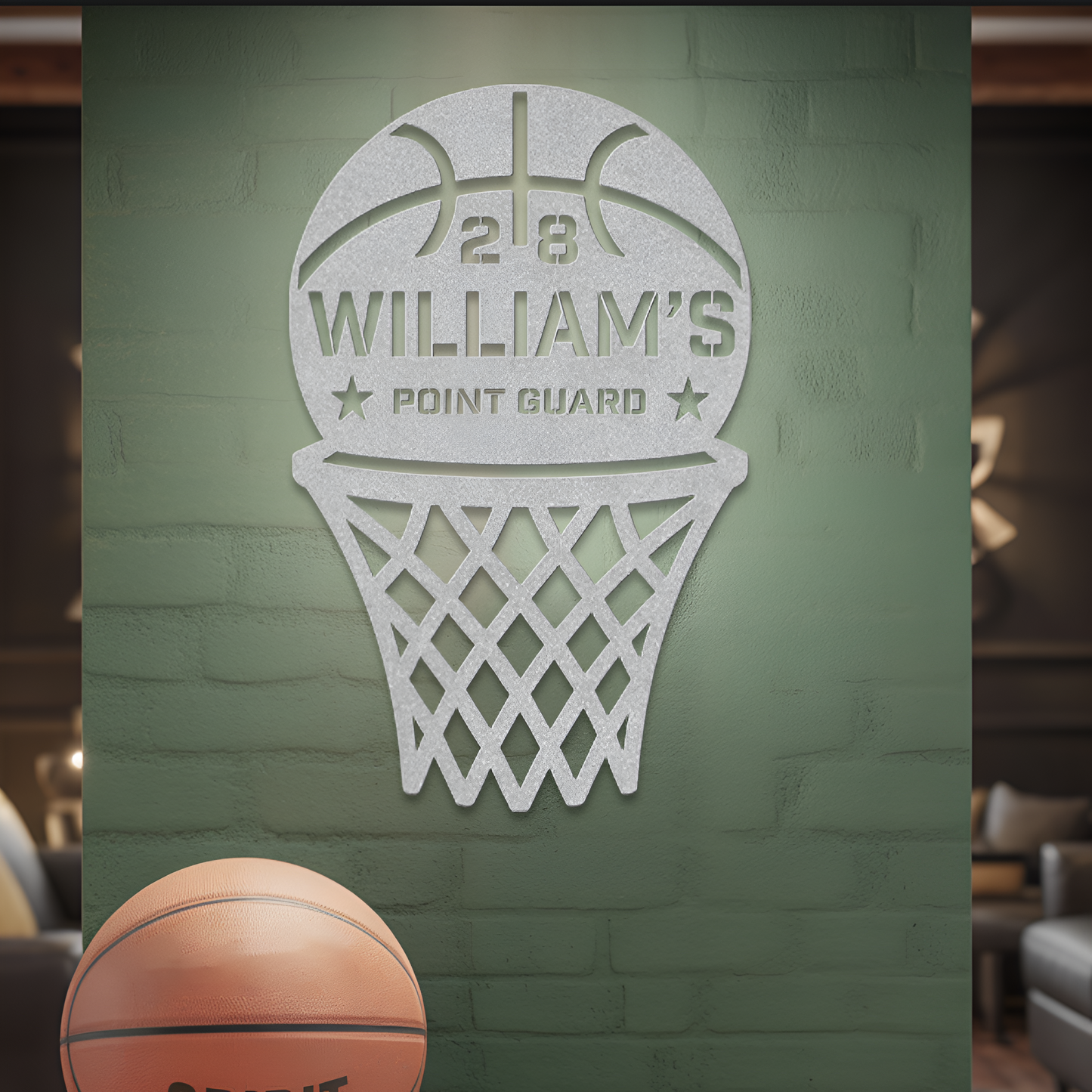 Basketball Metal Sign