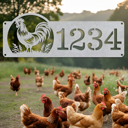 Rooster Address Sign