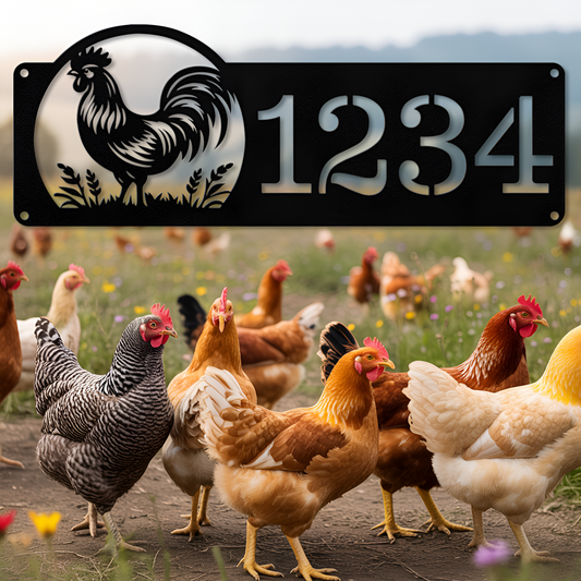 Rooster Address Sign