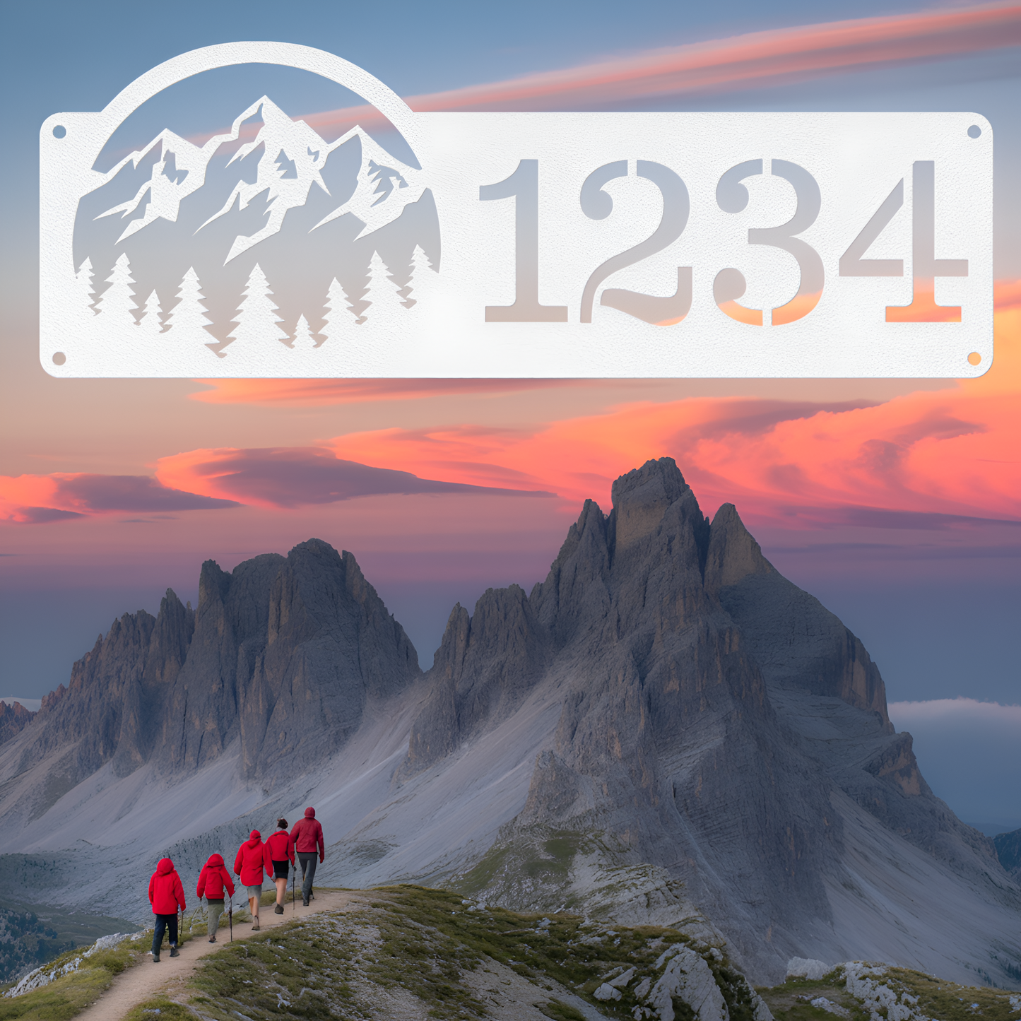 Mountain Scenery Address Sign
