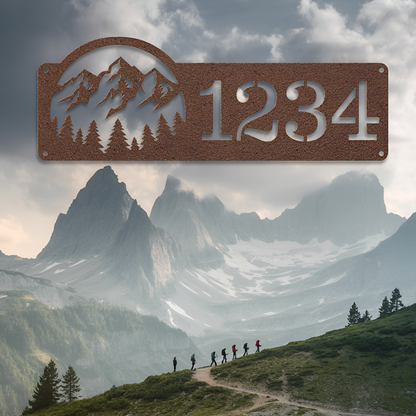 Mountain Scenery Address Sign