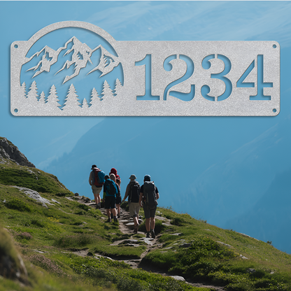 Mountain Scenery Address Sign