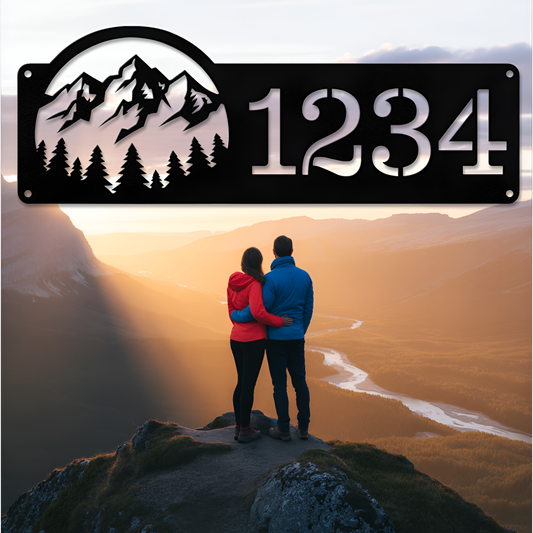 Mountain Scenery Address Sign