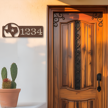 Texas Address Metal Sign