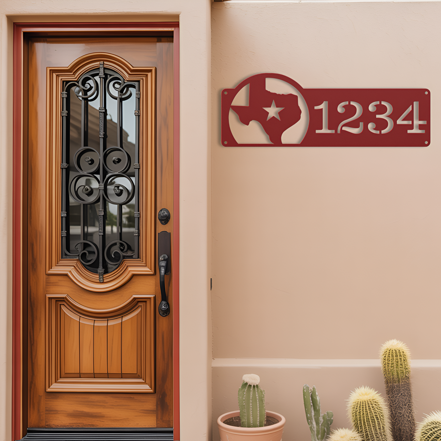 Texas Address Metal Sign