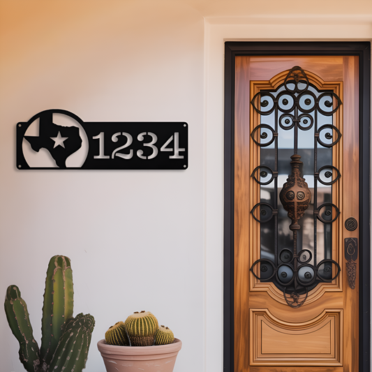 Texas Address Metal Sign