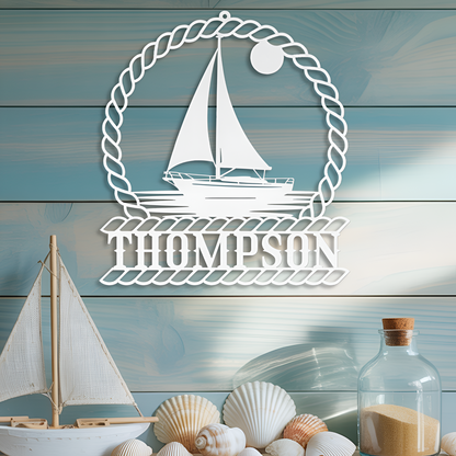 Sailboat Family Metal Sign