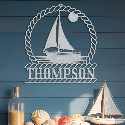 Sailboat Family Metal Sign