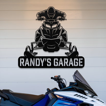 Snowmobile Garage Metal Sign