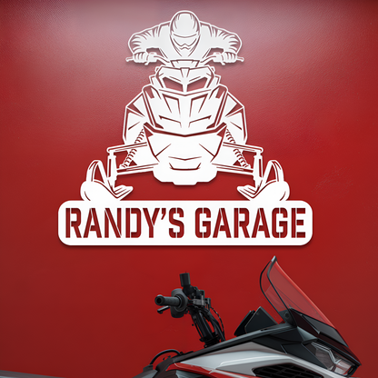Snowmobile Garage Metal Sign