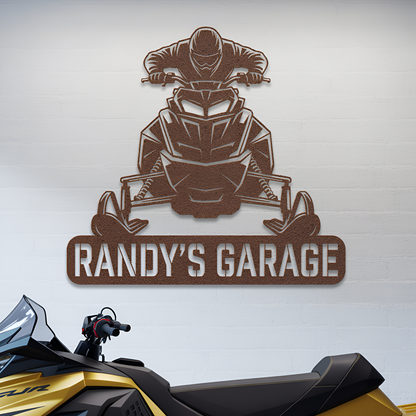 Snowmobile Garage Metal Sign