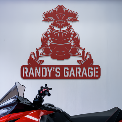 Snowmobile Garage Metal Sign