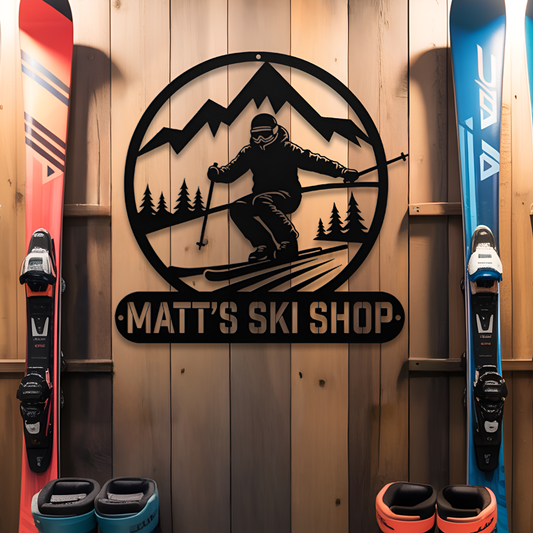 Snow Skiing Metal Sign