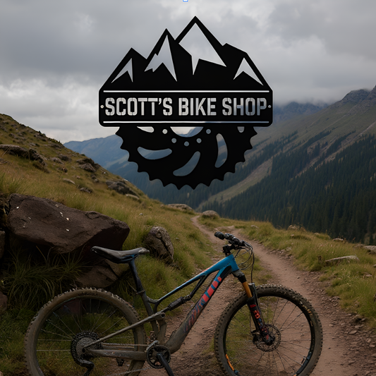 Mountain Biking Metal Sign