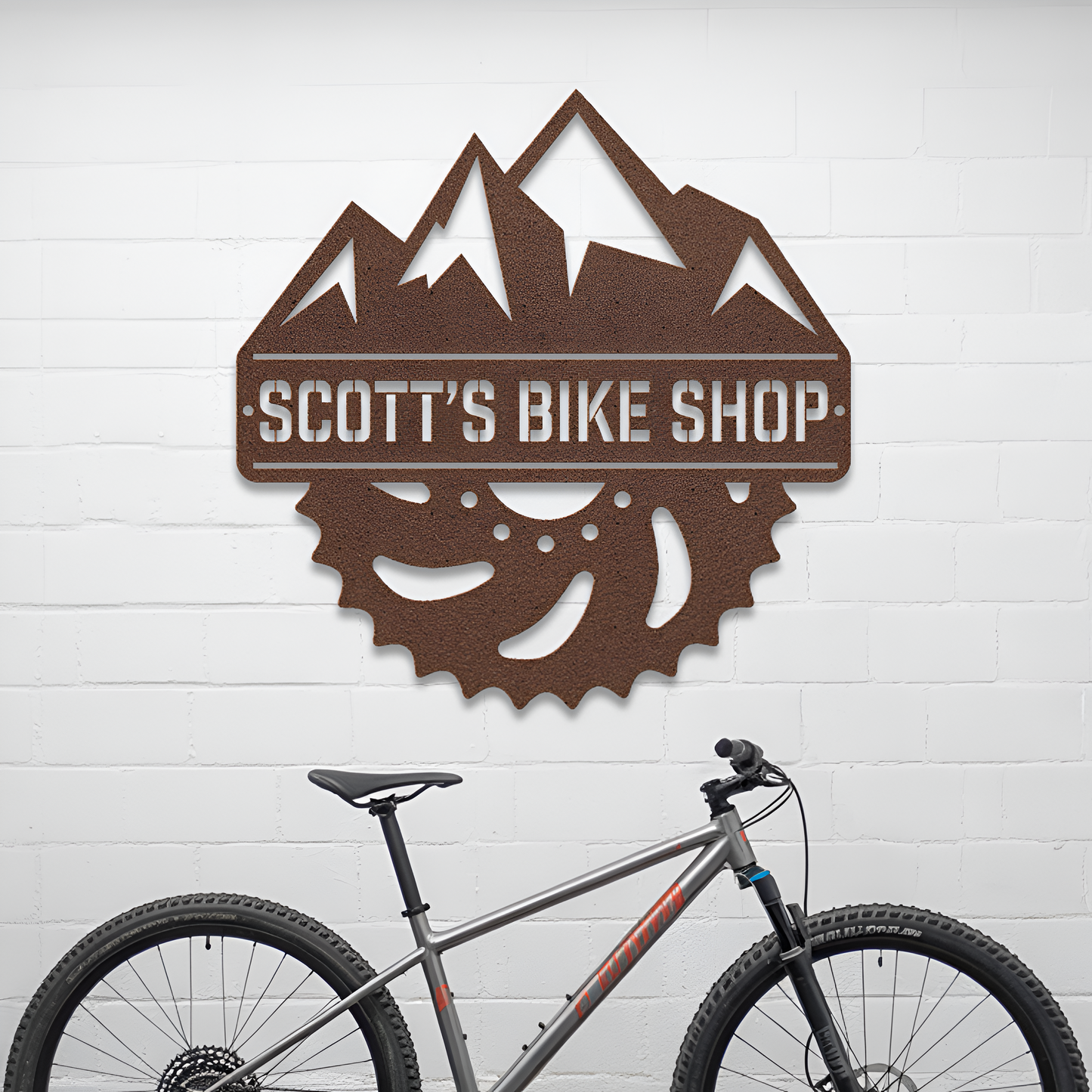 Mountain Biking Metal Sign