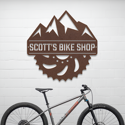 Mountain Biking Metal Sign