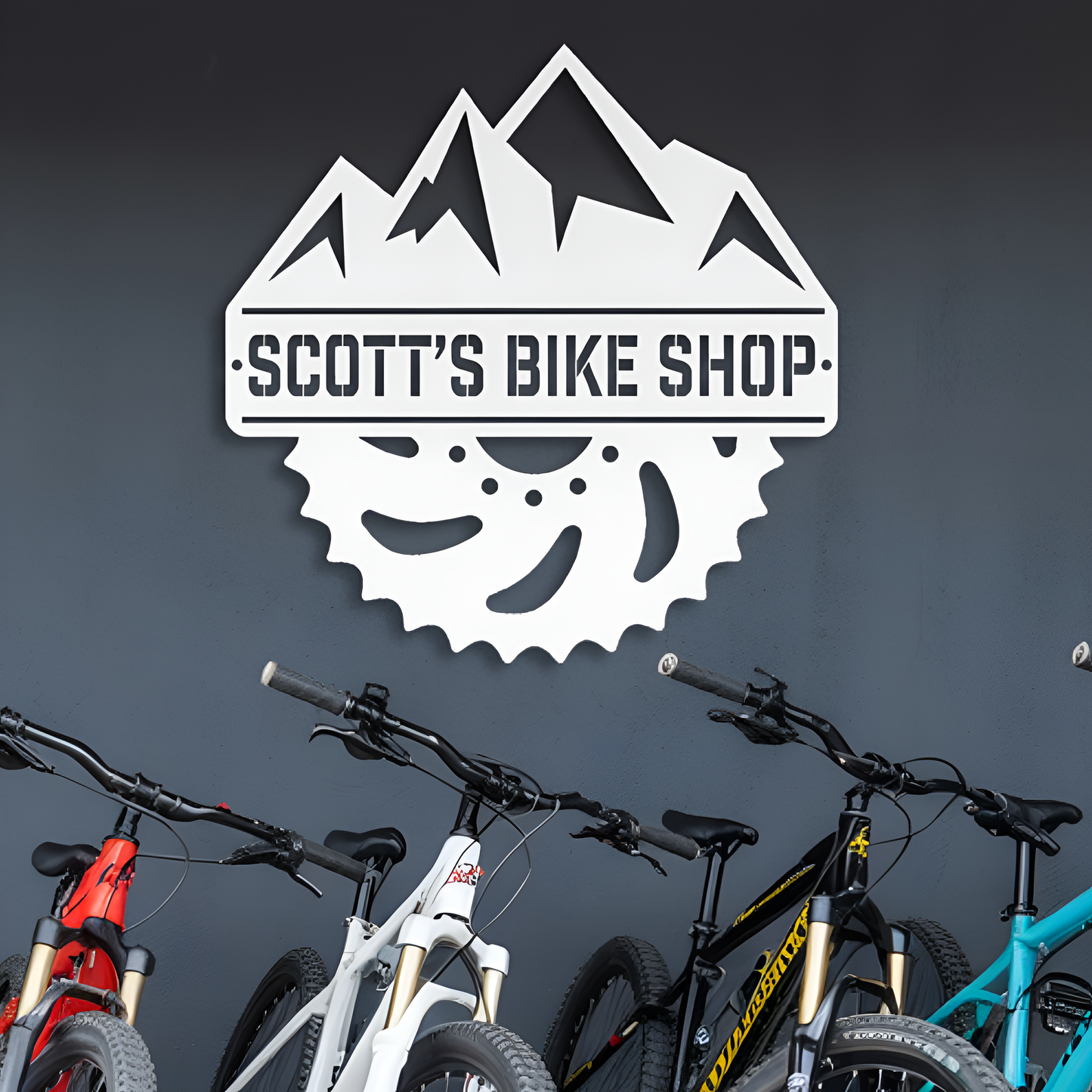 Mountain Biking Metal Sign