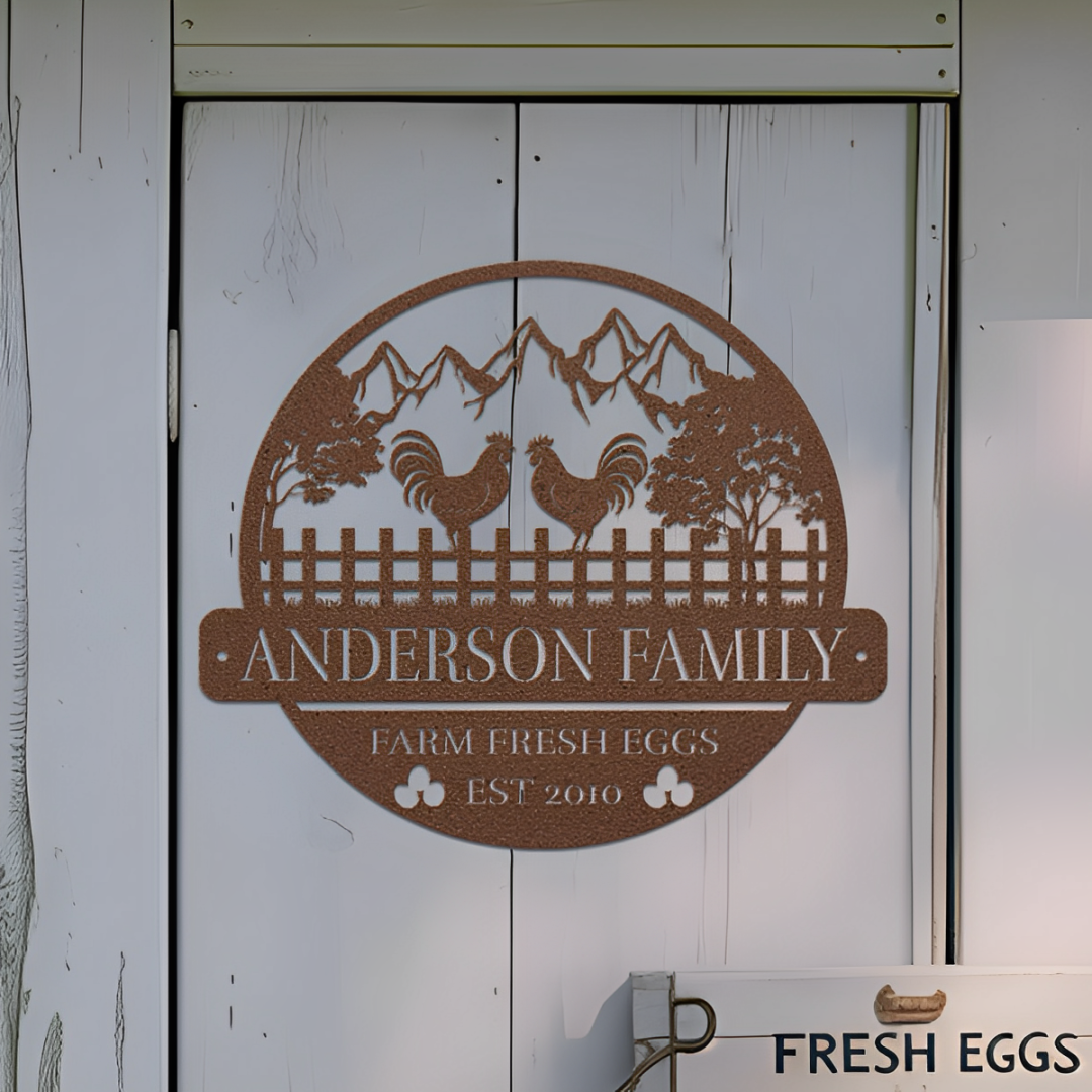 Farm Fresh Eggs Metal Sign