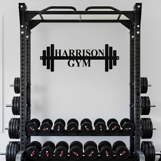 Barbell Metal Sign