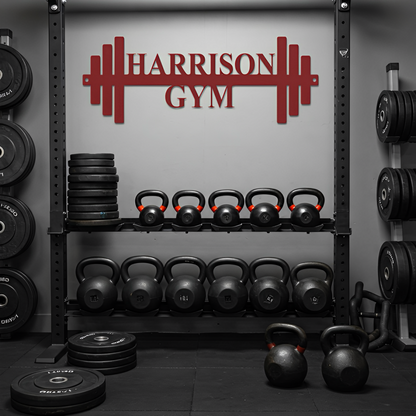 Barbell Metal Sign