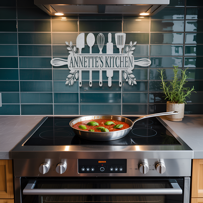 Kitchen Utensils Metal Sign