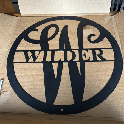 Monogram Metal Sign
