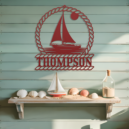 Sailboat Family Metal Sign
