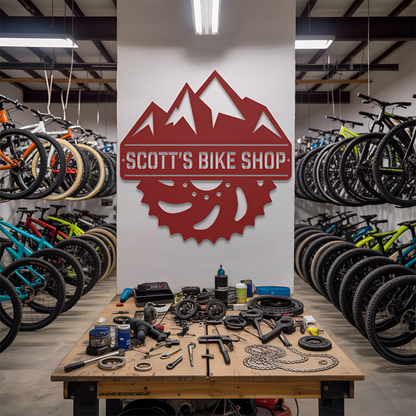 Mountain Biking Metal Sign