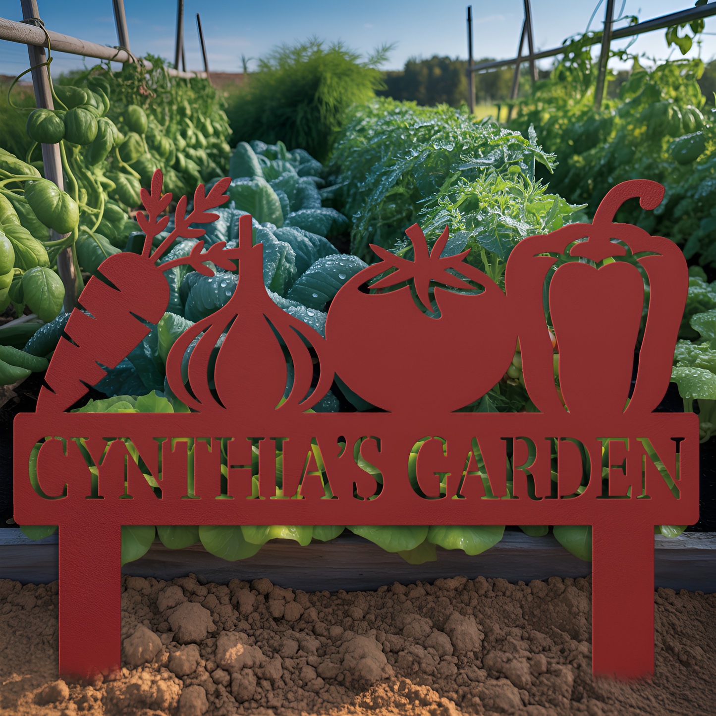 Veggie Garden Metal Sign