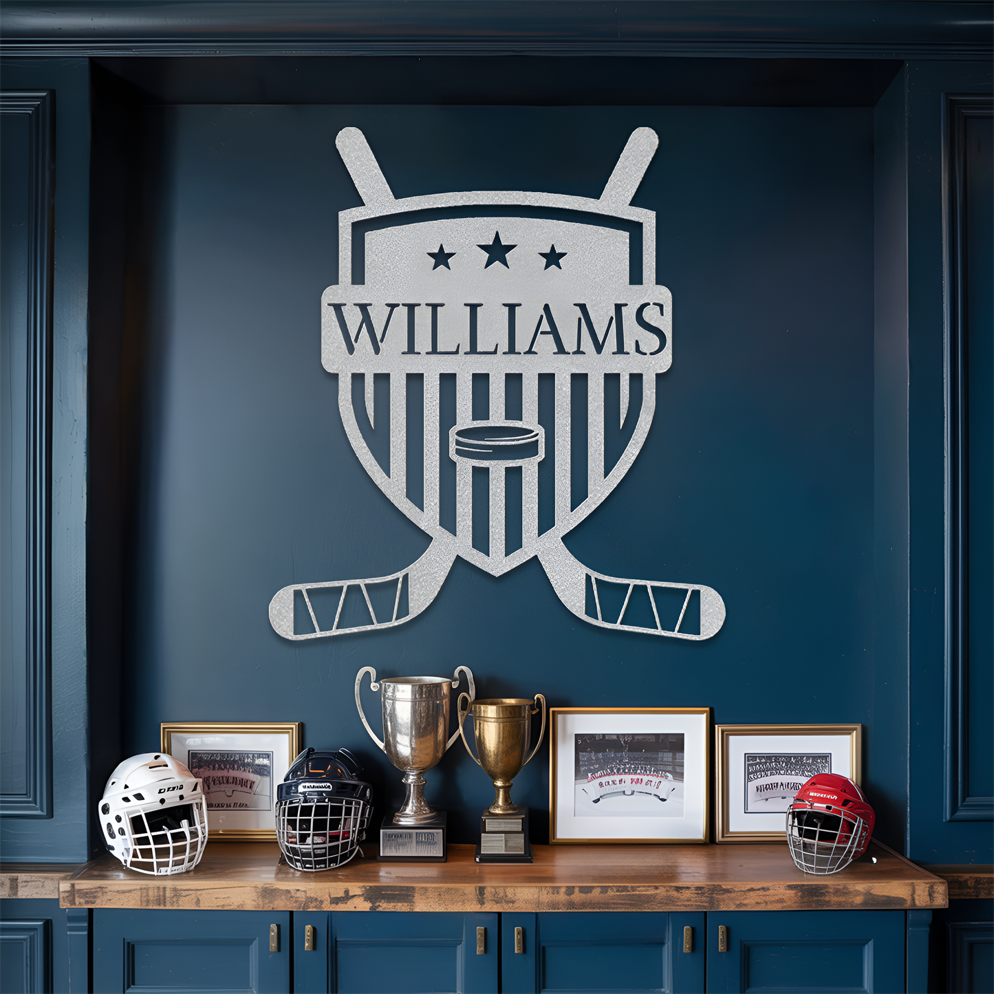 Ice Hockey Metal Sign